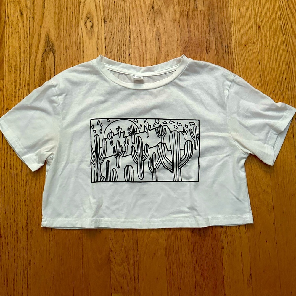 SHEIN Cactus Crop Tee